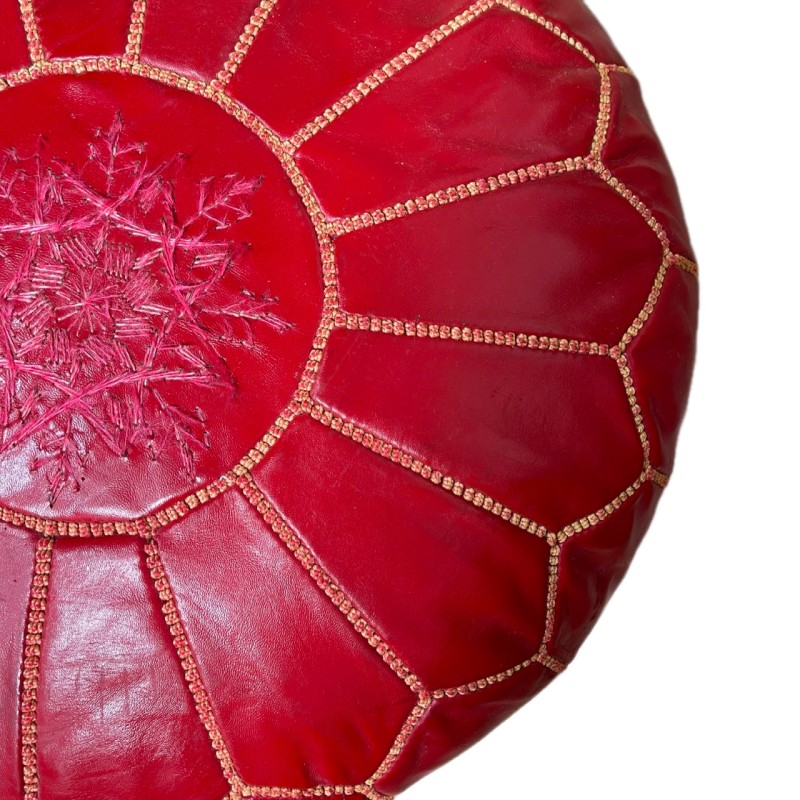 Moroccan Leather Pouf
