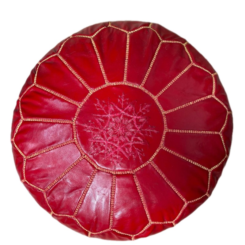 Moroccan Leather Pouf