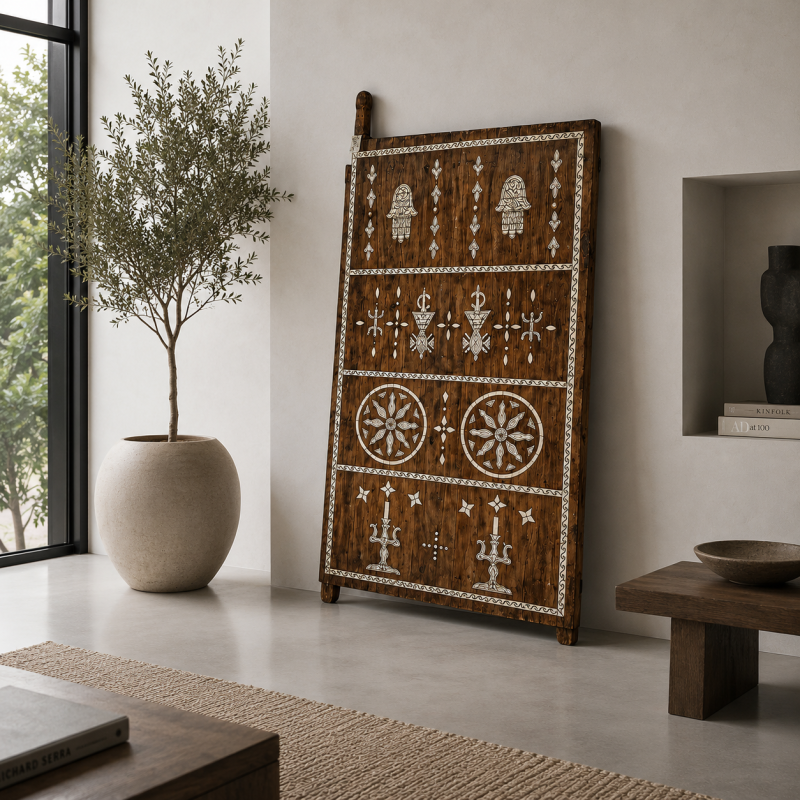 Vintage Door with camel bone inlay