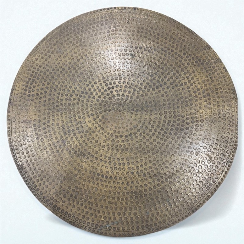 Hammered Brass Drum Table