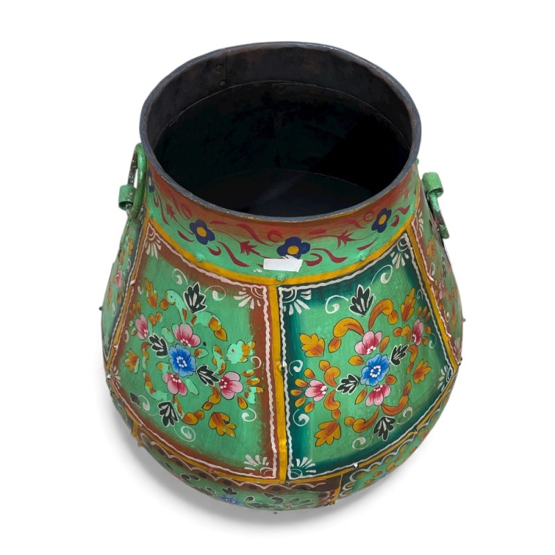 Hand-Painted Metal Water Pot