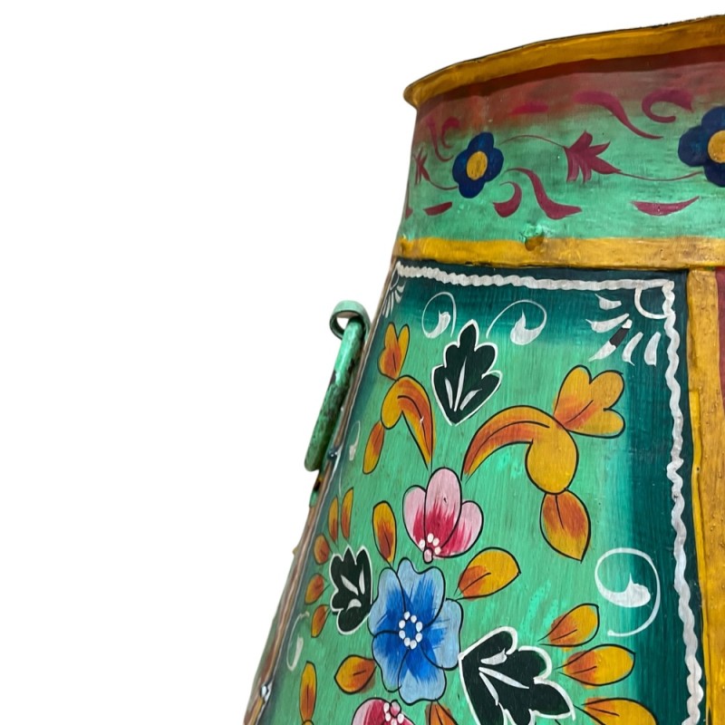 Colorful Hand-Painted Pot