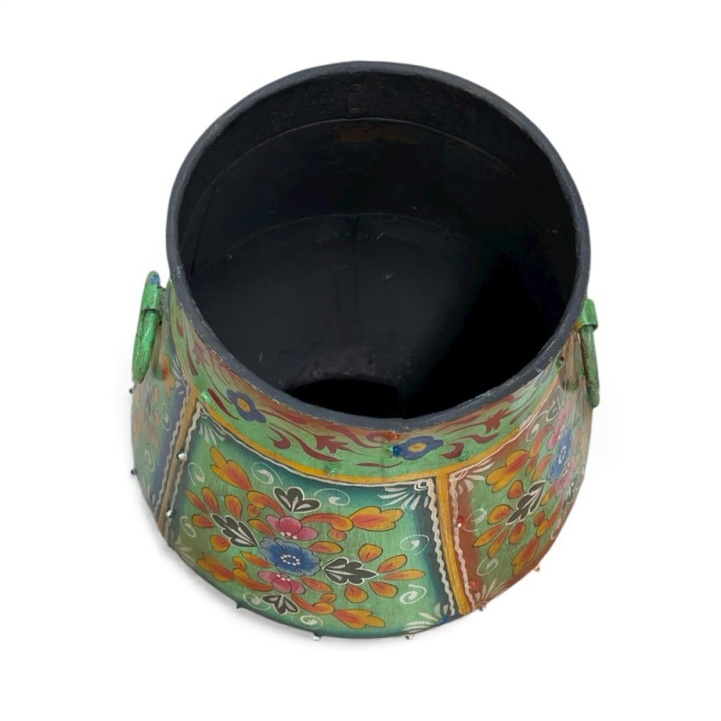 Colorful Hand-Painted Pot