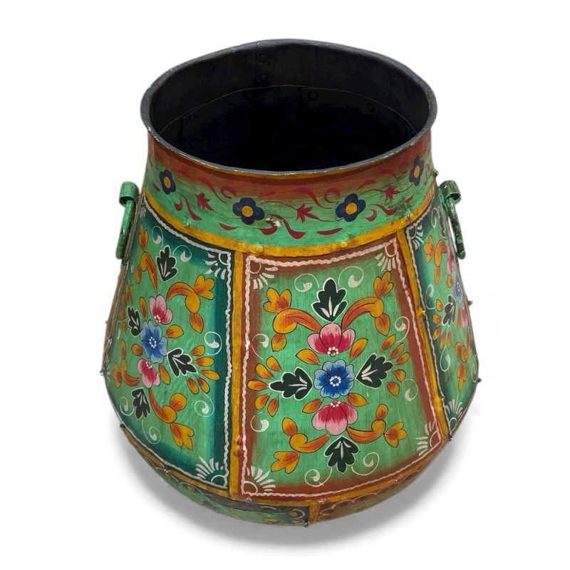 Hand-Painted Floral Pot