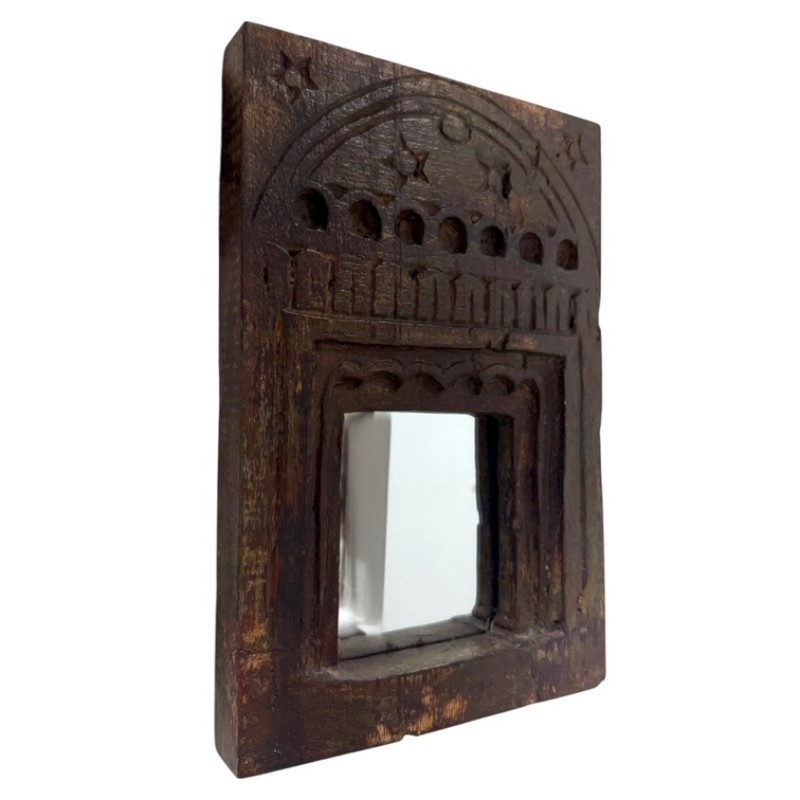  Antique Carved Teak Mirror Frame