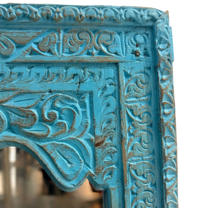 Turquoise Carved Mirror “Arch Frame”