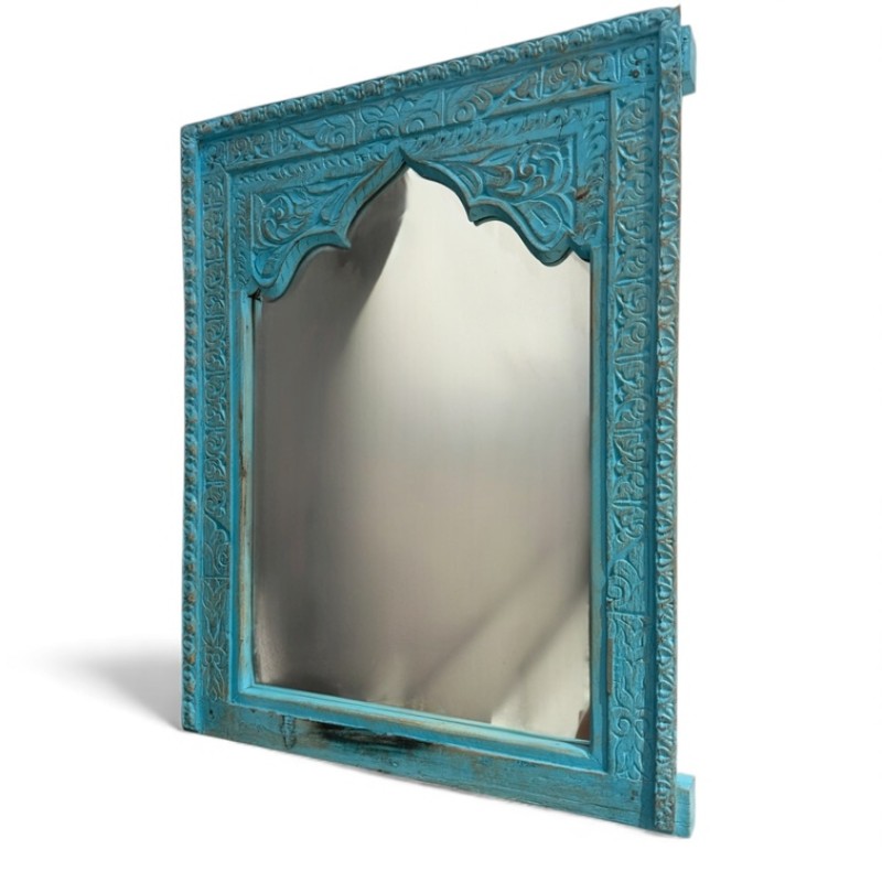 Turquoise Carved Mirror “Arch Frame”
