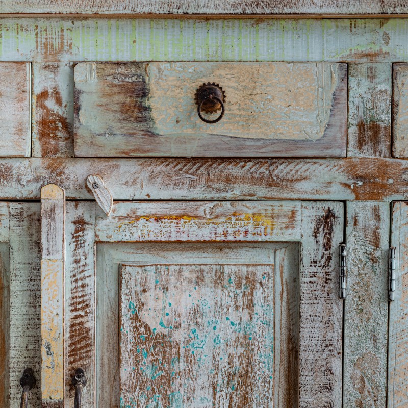 Six-Door Wooden Sideboard