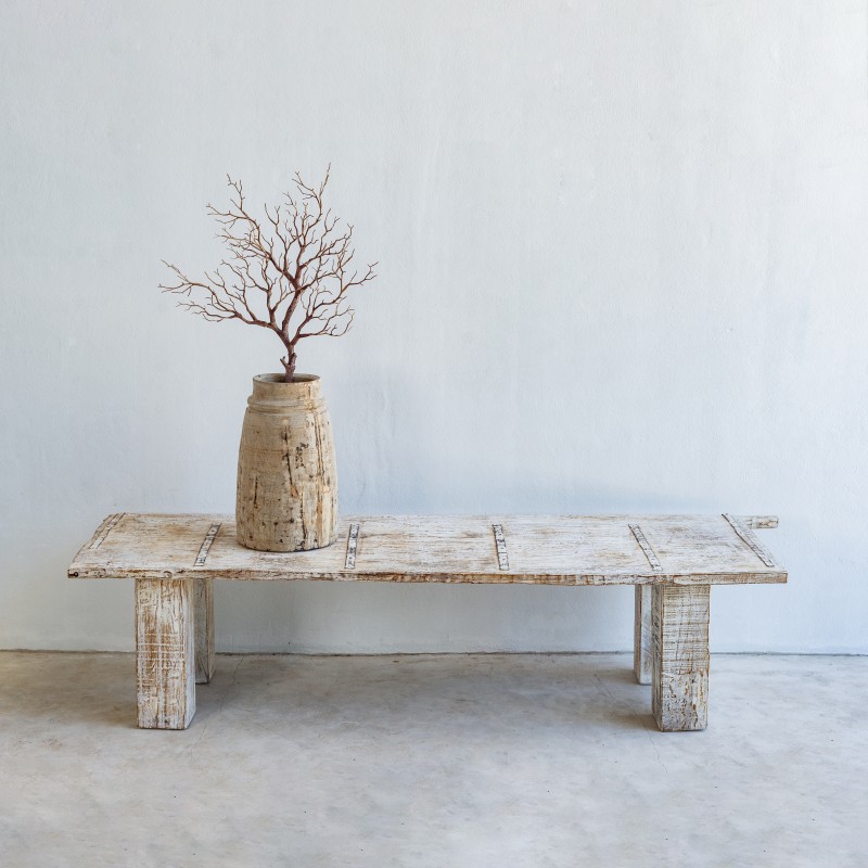 Vintage Neutral Wooden Vase
