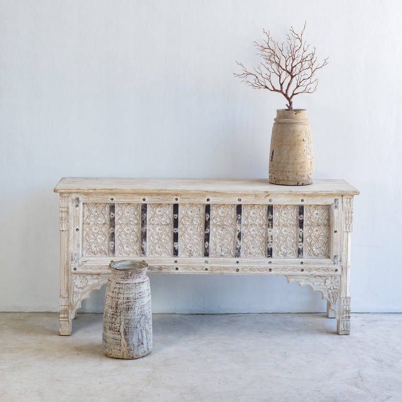 Vintage Neutral Wooden Vase
