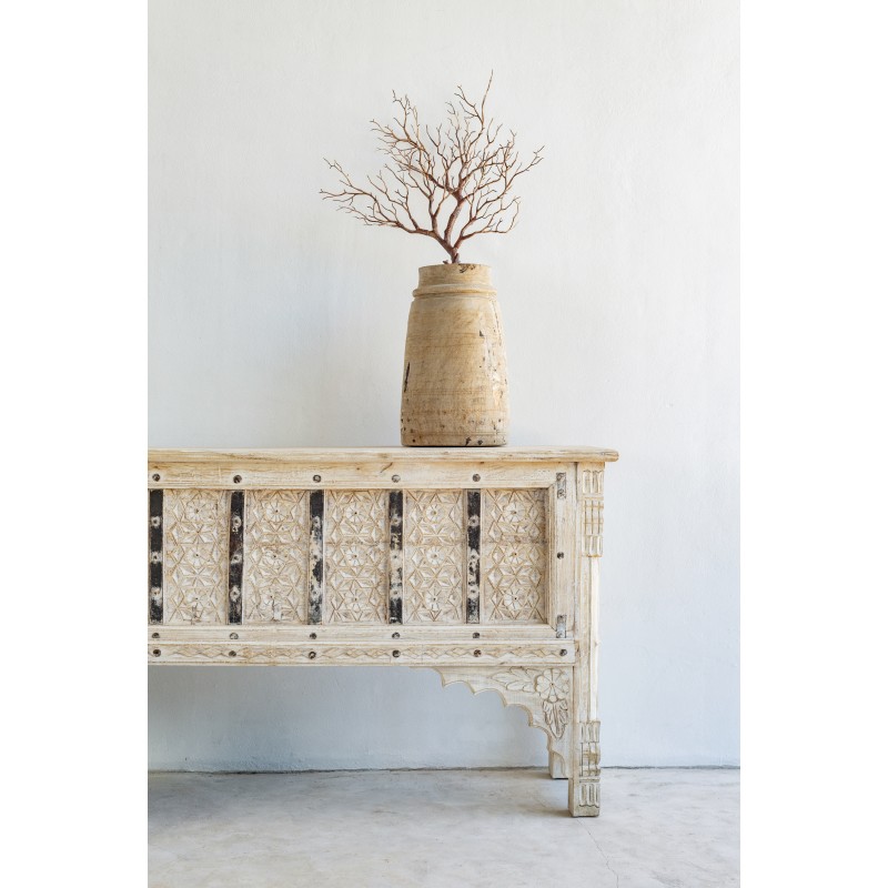 Vintage Neutral Wooden Vase