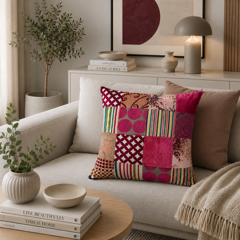 Velvet Patchwork Cushion