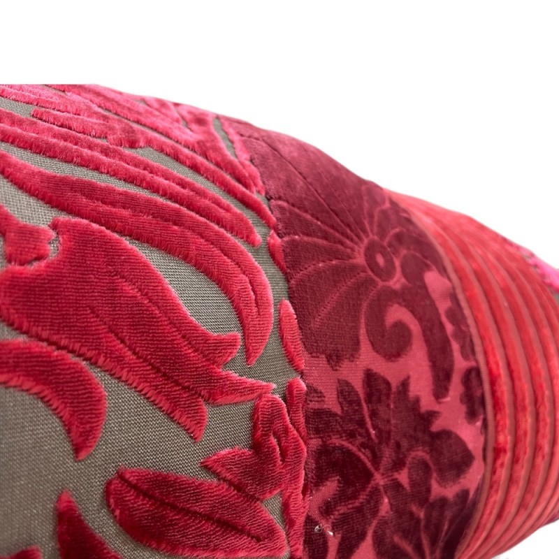 Velvet Patchwork Bolster Pillow
