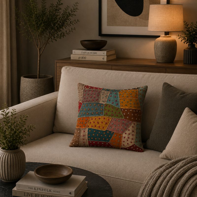 Patchwork Kantha Cushion