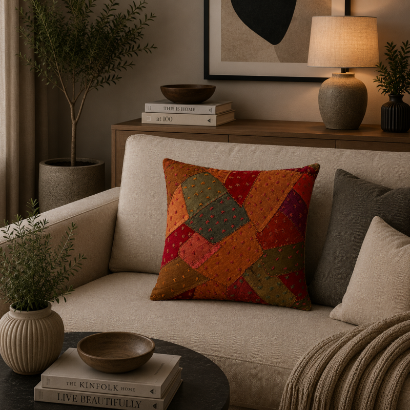 Patchwork Kantha Cushion