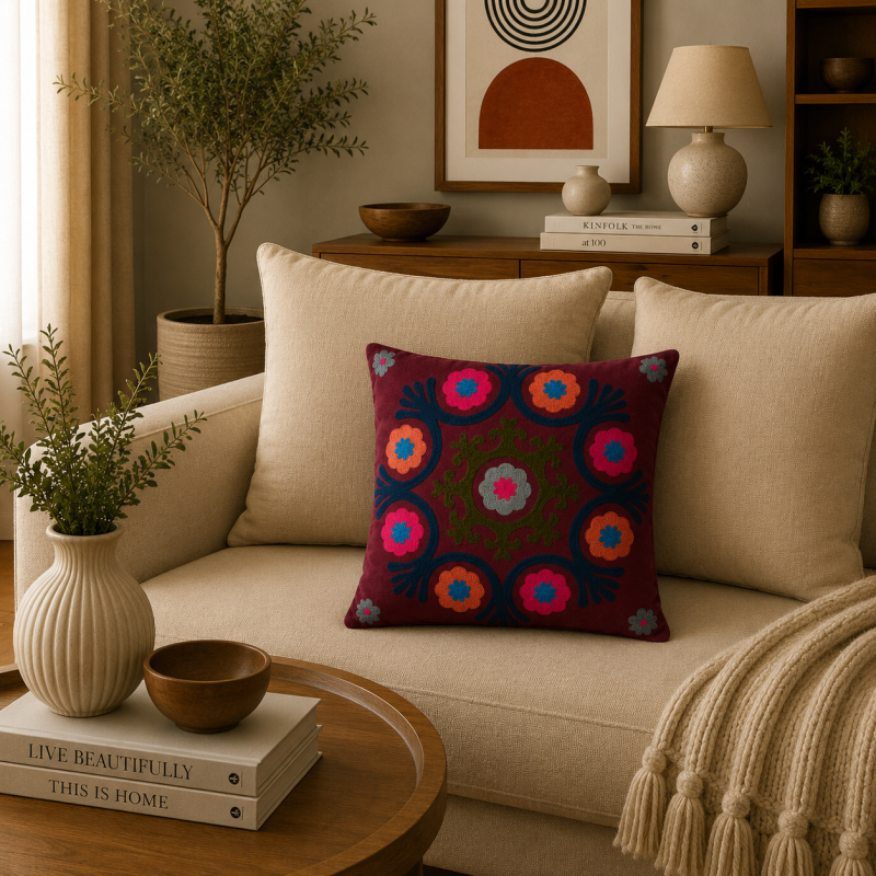 Embroidered Suzani Cushion