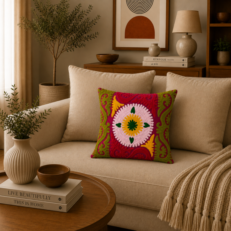 Embroidered Suzani Cushion