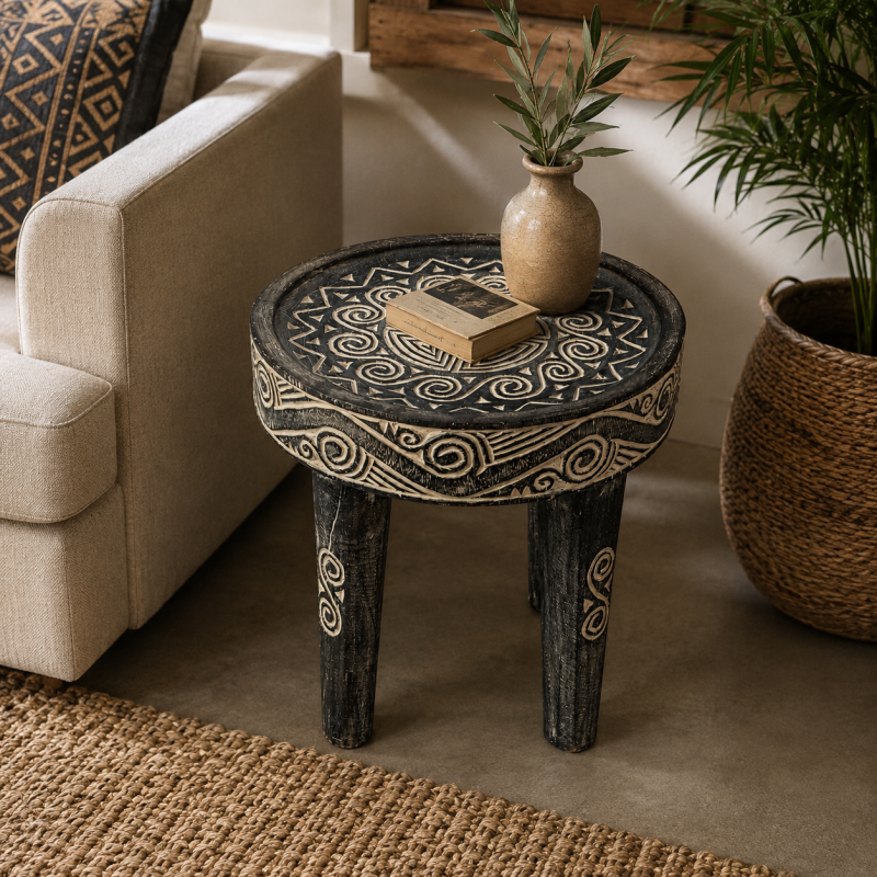 Small Carved Side Table