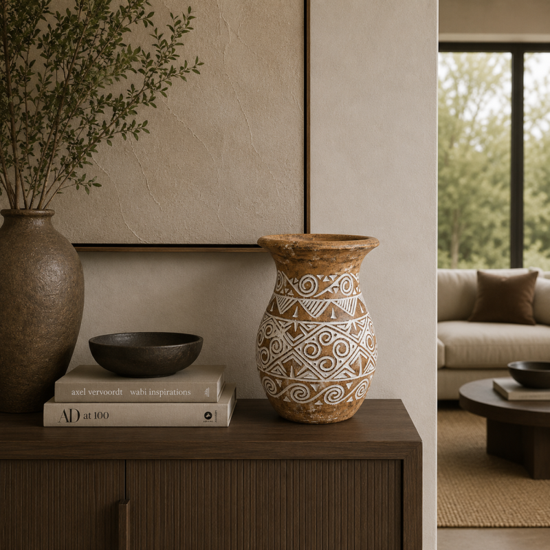 Carved Wooden Vase