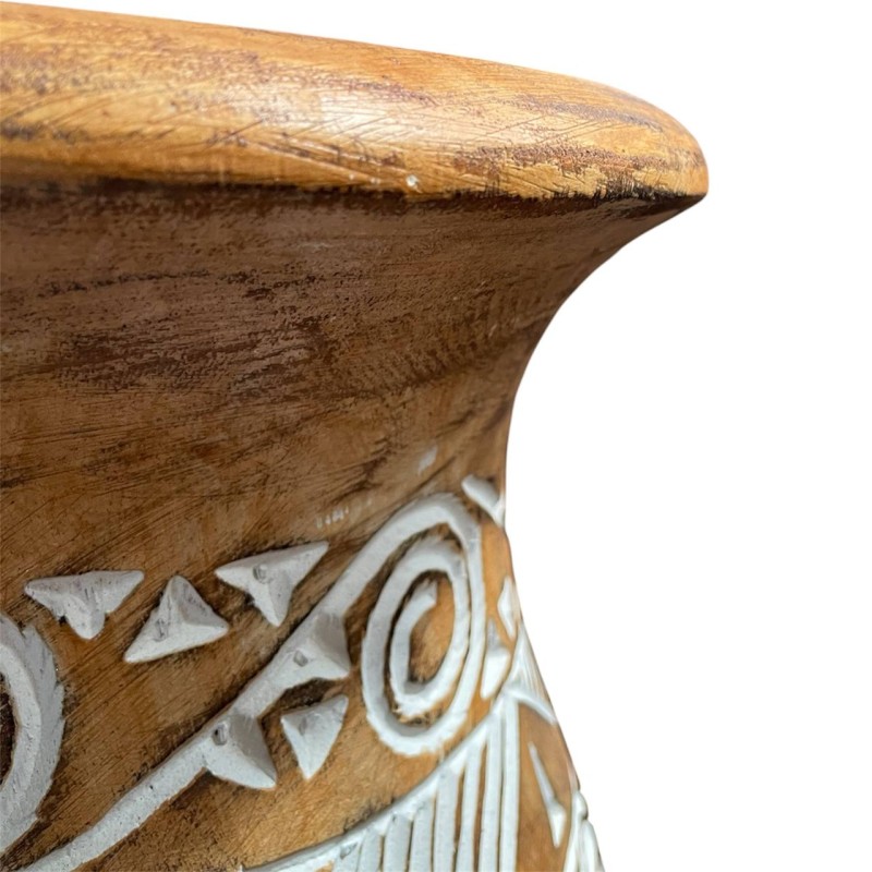 Carved Wooden Vase