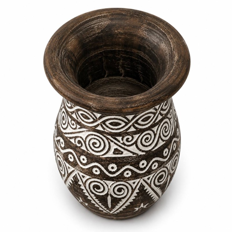 Carved Wooden Vase