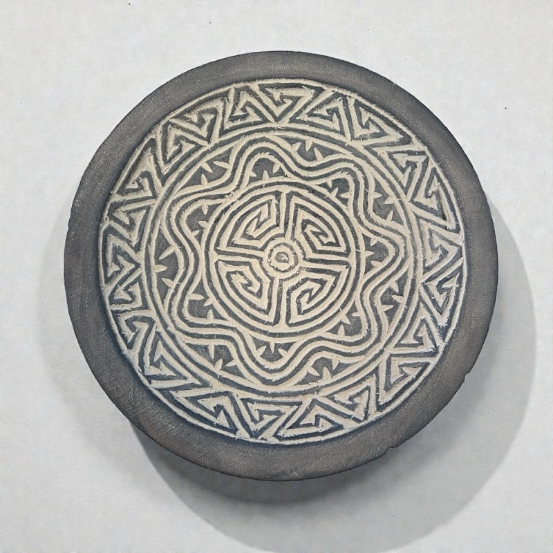 Hand-Carved Tribal Wooden Decorative Plate