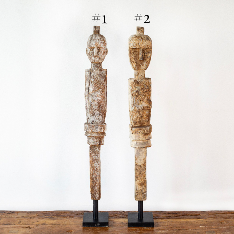 "Asmat" Statues with Metal Stand