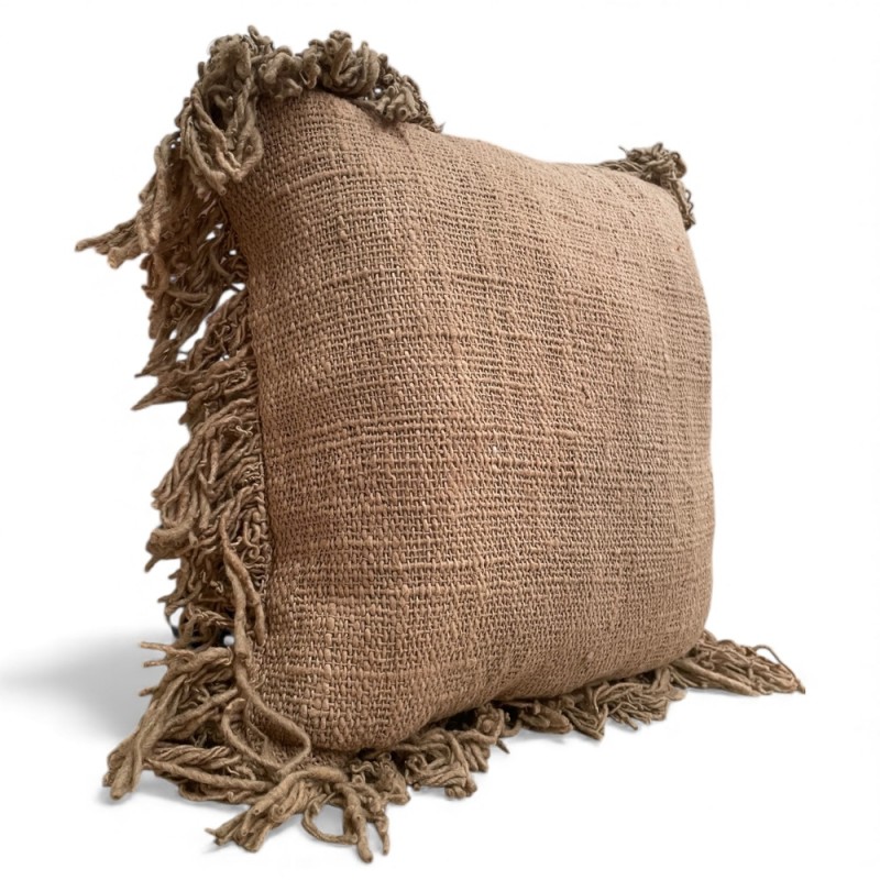 Natural Jute Fringe Pillow