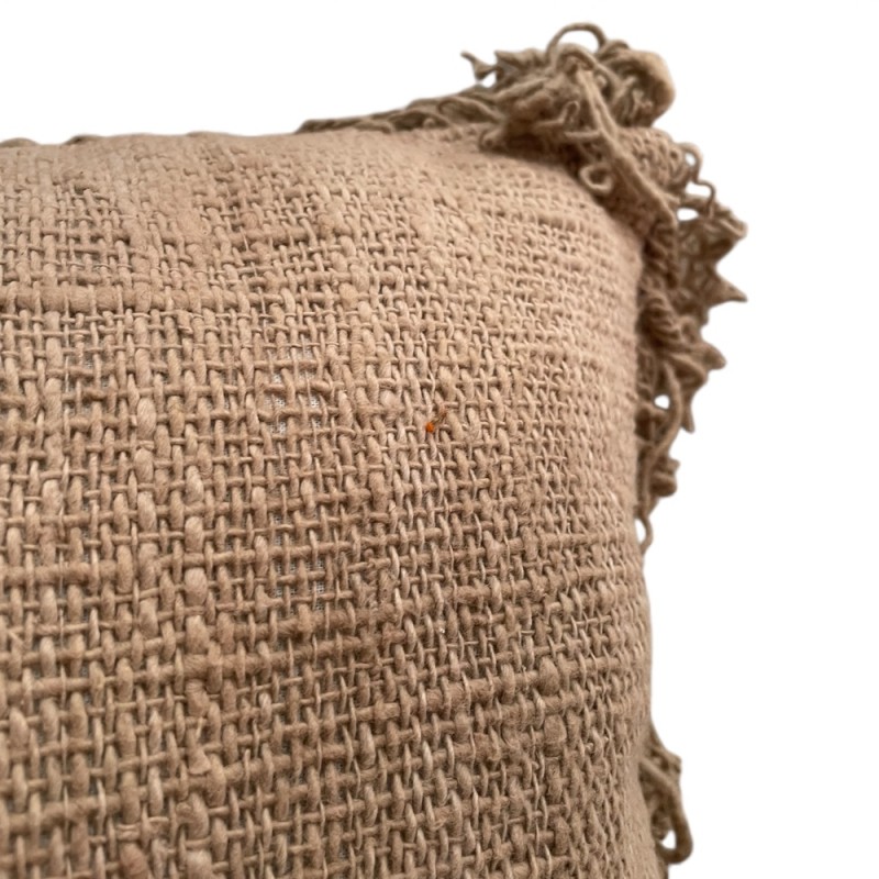 Natural Jute Fringe Pillow
