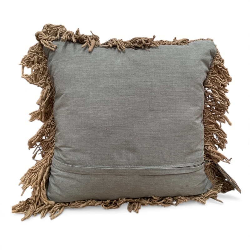 Natural Jute Fringe Pillow