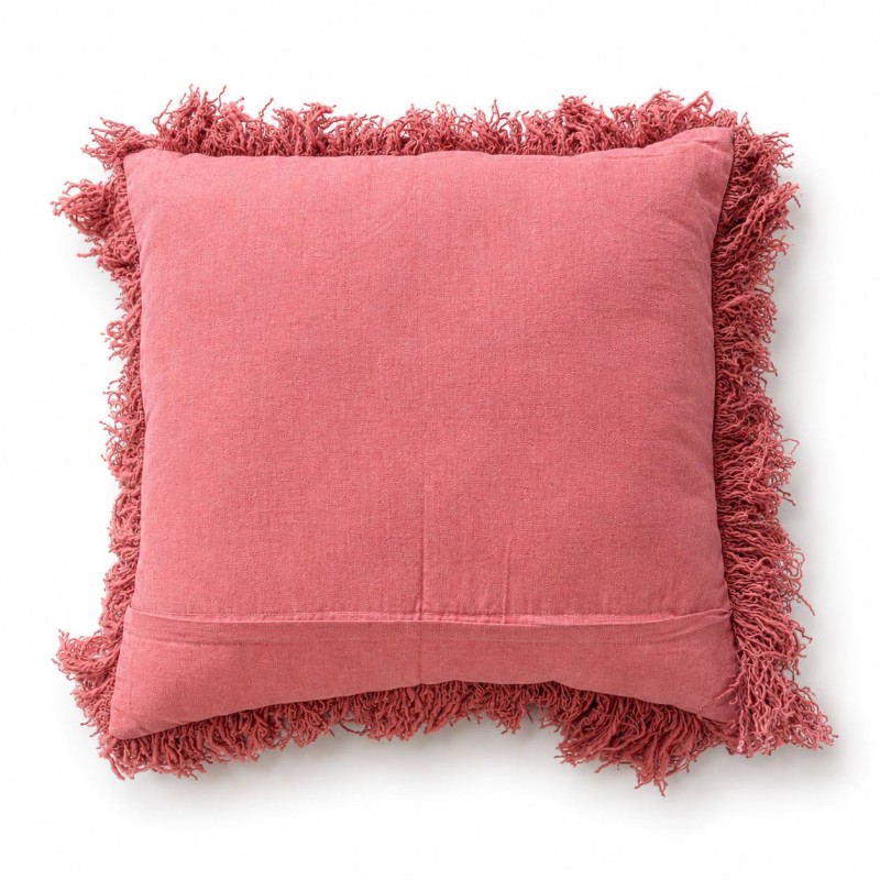 Rust Fringe Handwoven Cushion