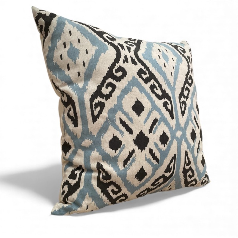 Blue Ikat Decorative Pillow Cover