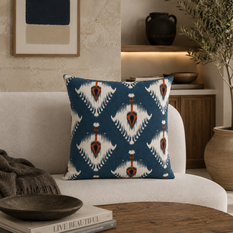 Ikat Cotton Pillow 