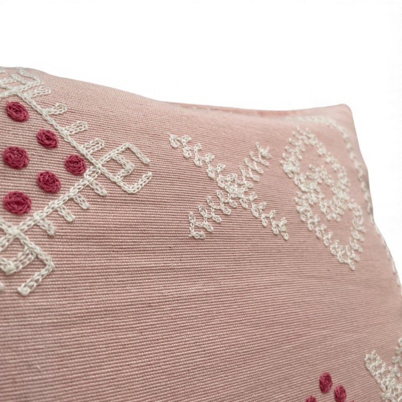 Embroidered Pillow – Pink