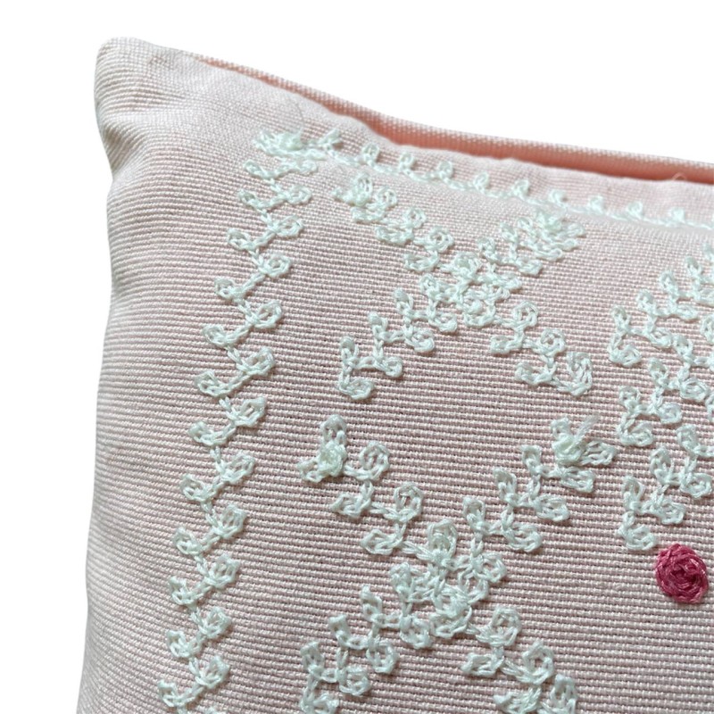 Embroidered Pillow – Pink