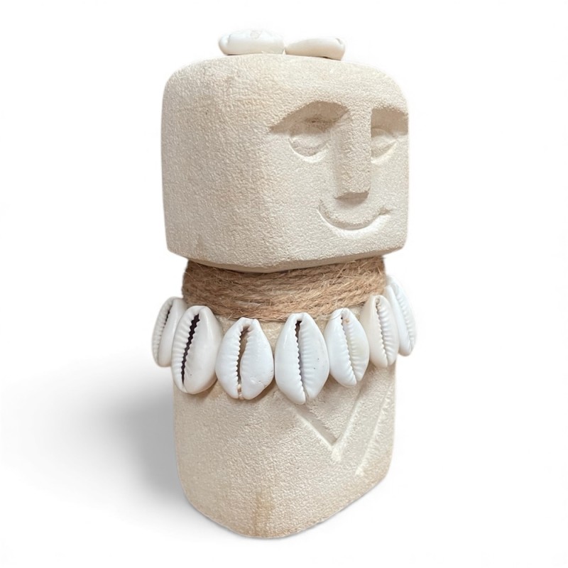 Stone Tribal Figure with Shells