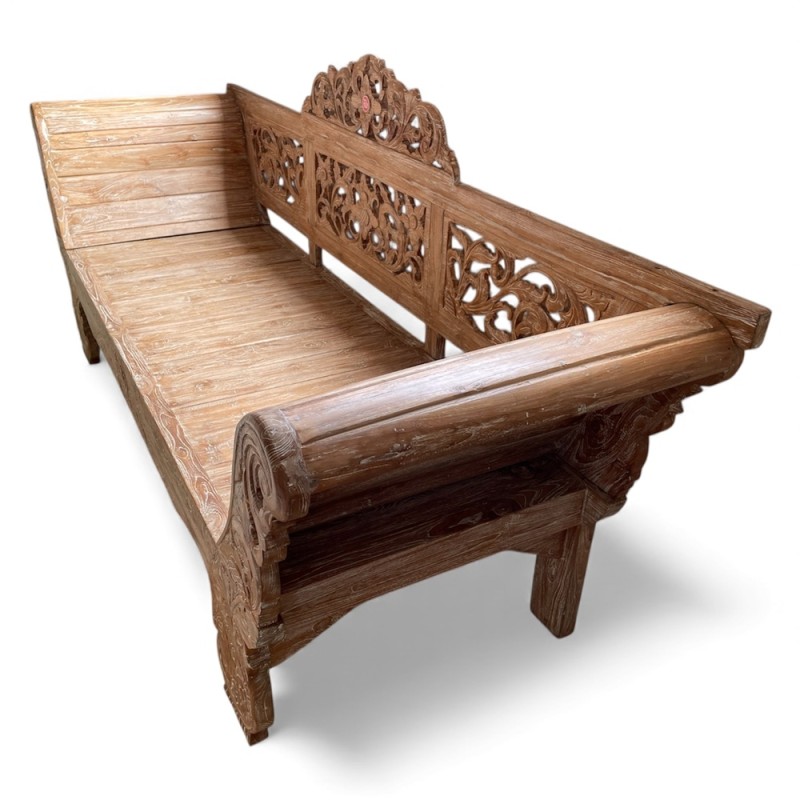 Carved Wooden Bench