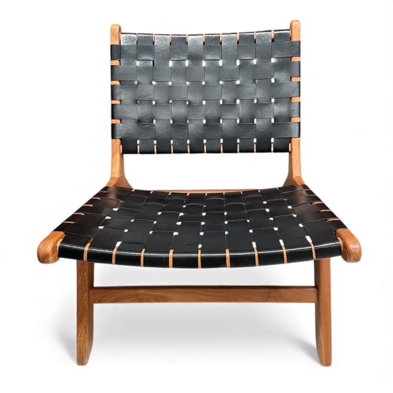 Woven Leather Lounge Chair