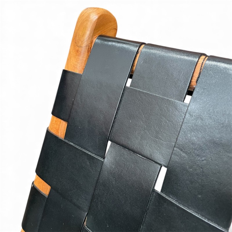 Woven Leather Lounge Chair