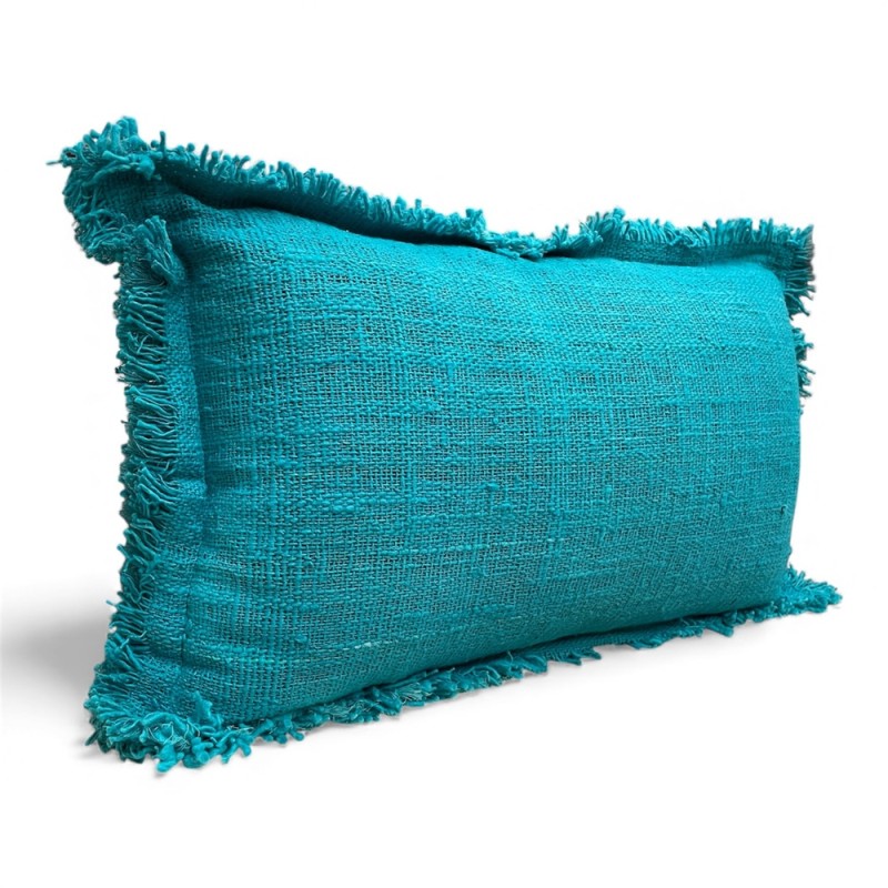 Teal Fringe Cushion