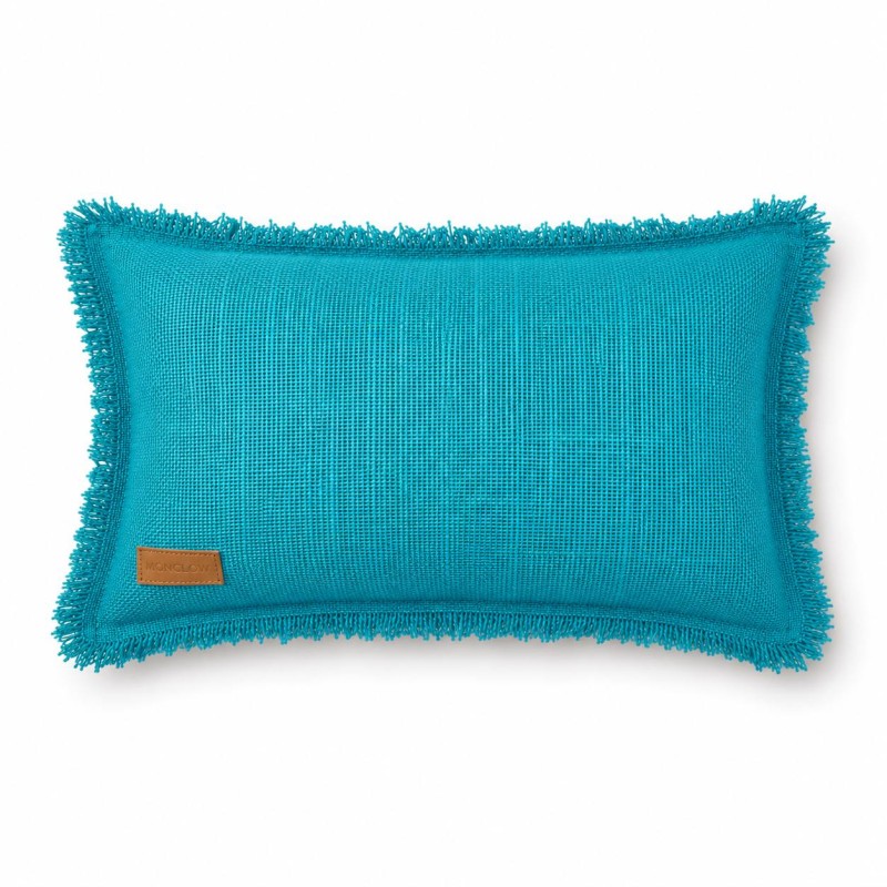 Teal Fringe Cushion