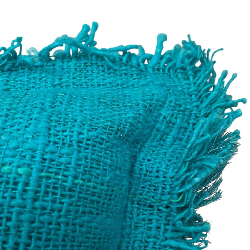 Teal Fringe Cushion