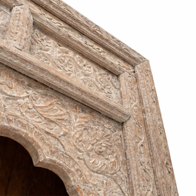 Carved Indian Arch Bookcase