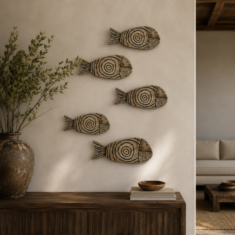  Carved Fish Wall Decor