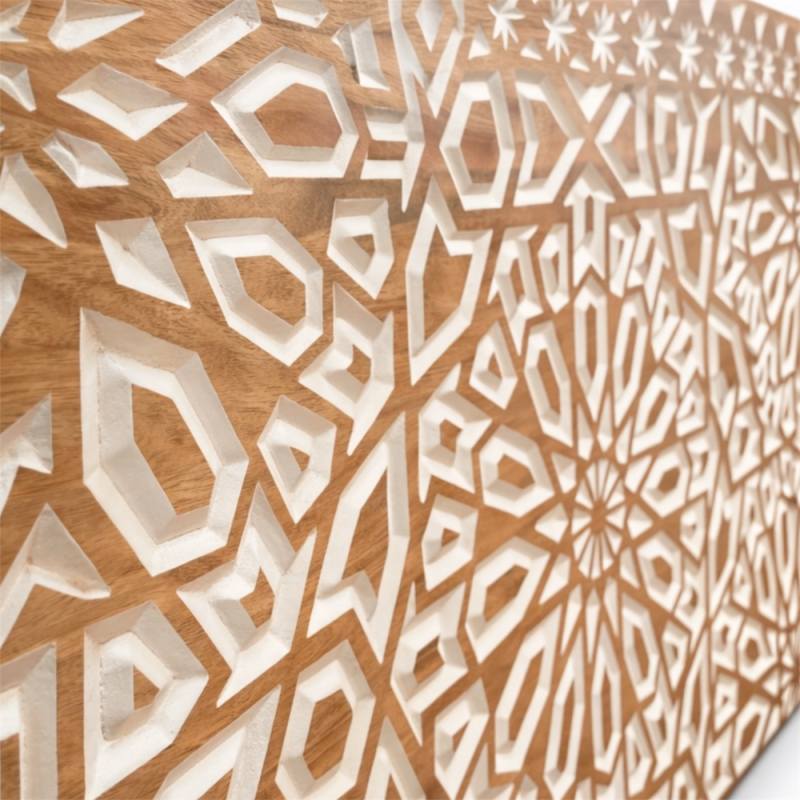 Carved Wooden Bed Headboard