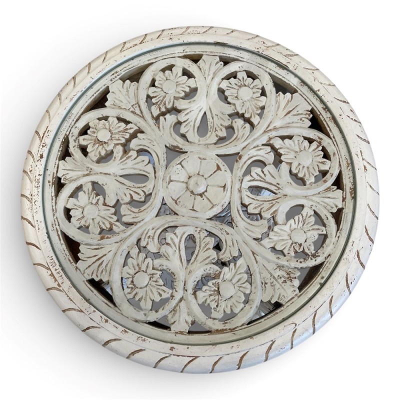 Carved Round Side Table
