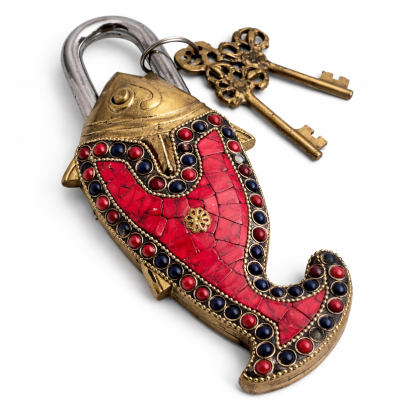 Fish-Shaped Decorative Padlock