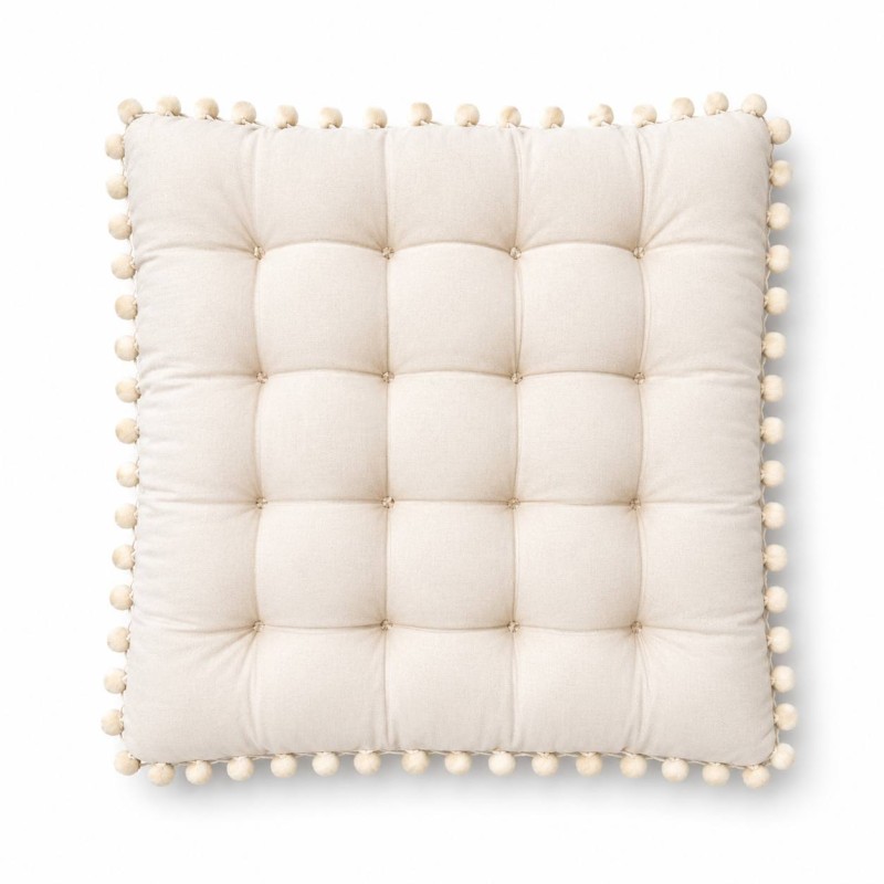  Velvet patch cushion Grey (Pompom)