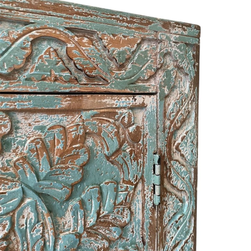 Carved Turquoise Cabinet