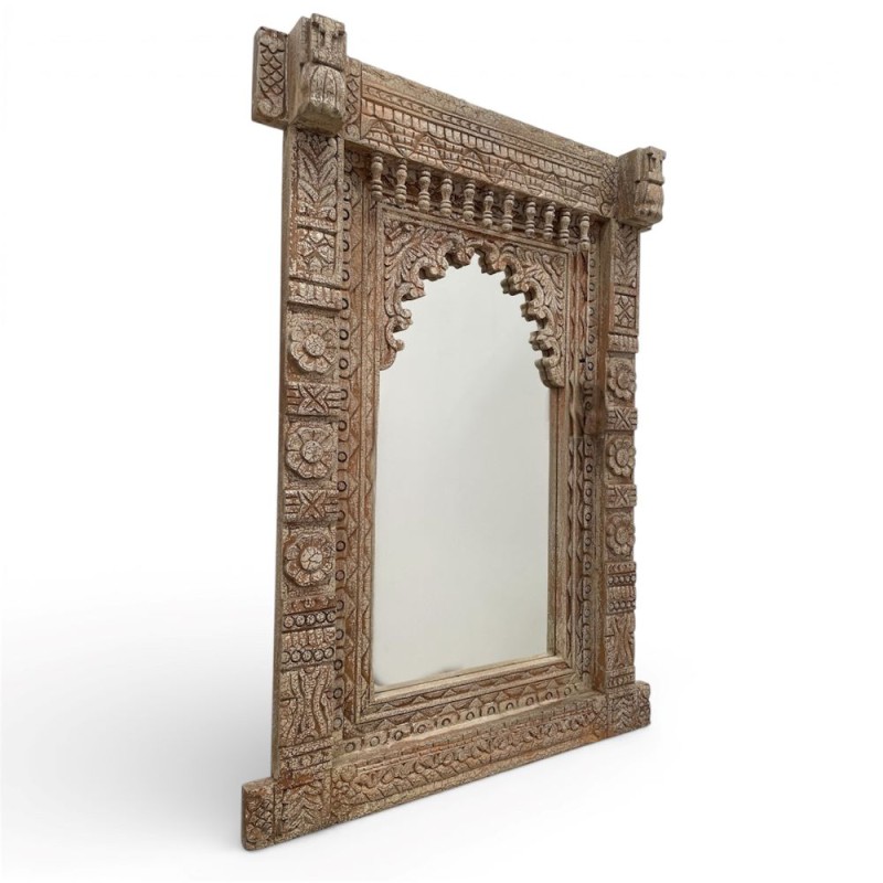 Carved Indian Arch Mirror
